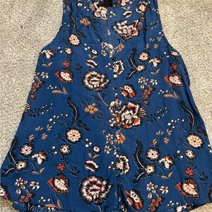 Beverly Button Front Floral Teal Blue Sanctuary Tank Top Size Large